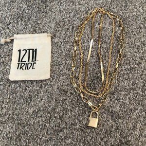 12th Tribe Gold Lock Necklace